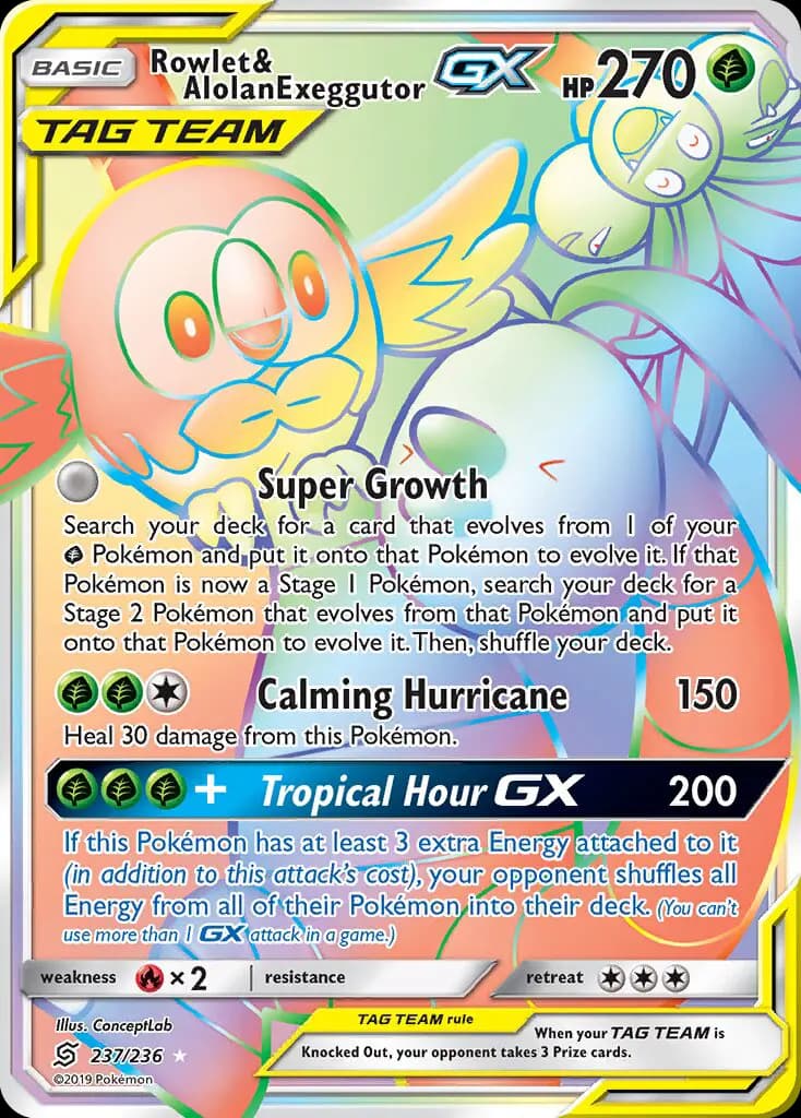 Rowlet & Alolan Exeggutor GX
